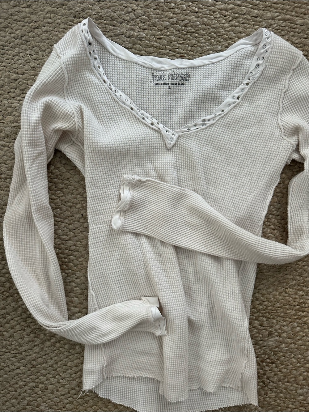 Jack Steven thermal waffle top